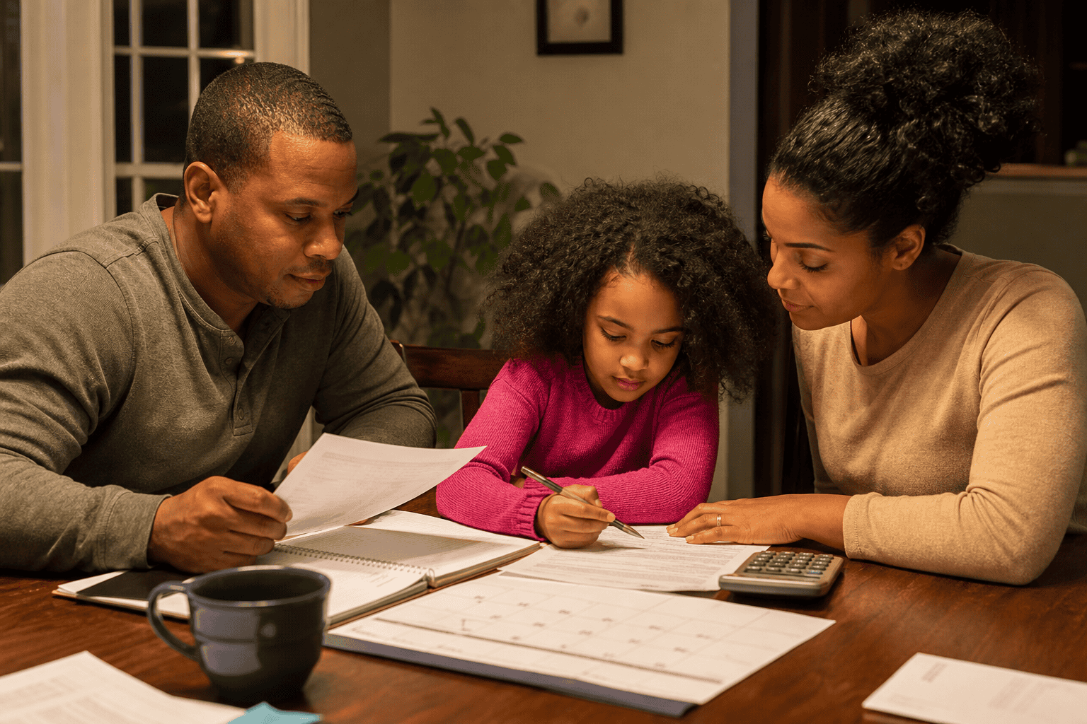 Family reviewing a 2026 Child Tax Credit household budget