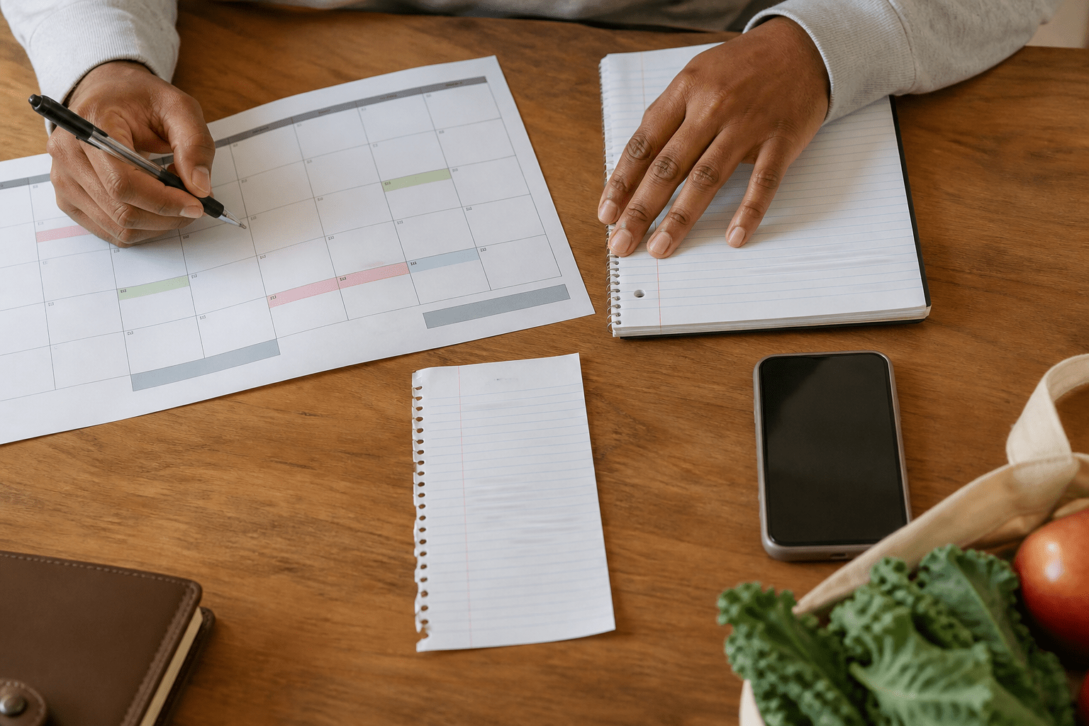 SNAP work requirements 2026 activity calendar beside grocery planning notes